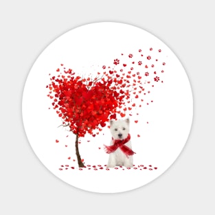 Valentine's Day Heart Tree Love West Highland White Terrier Magnet